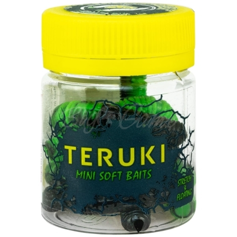 Червь TERUKI Roy 6,5 см (7 шт.) зап. сыр цв. Green/Black фото 3