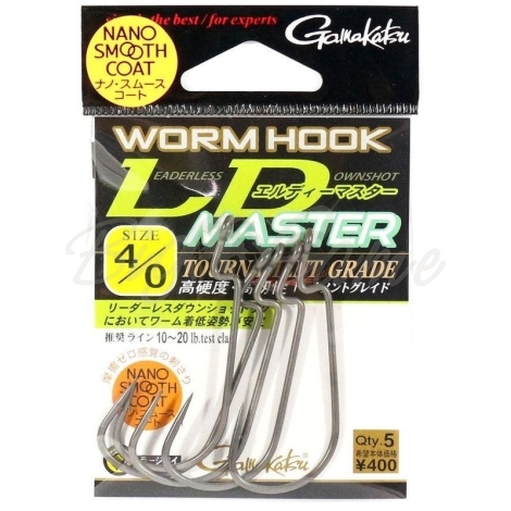 Крючок офсетный GAMAKATSU Worm Hook LD Master NSC № 2/0 (5 шт.) фото 1