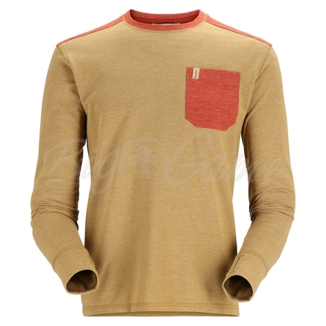 Кофта SIMMS Henry's Fork Crew цвет Camel Heather/Clay Heather фото 1