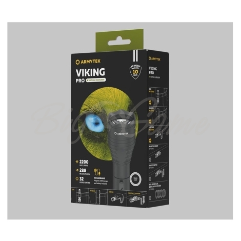 Фонарь тактический ARMYTEK Viking Pro Magnet USB Белый цвет черный фото 9