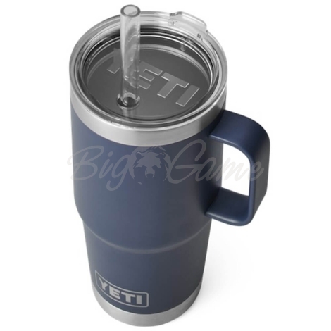 Термокружка YETI Rambler Straw Mug 710 цвет Navy фото 4