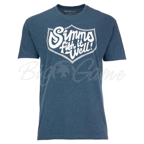 Футболка SIMMS Fish It Well Badge T-Shirt цвет Sailor Blue Heather фото 6