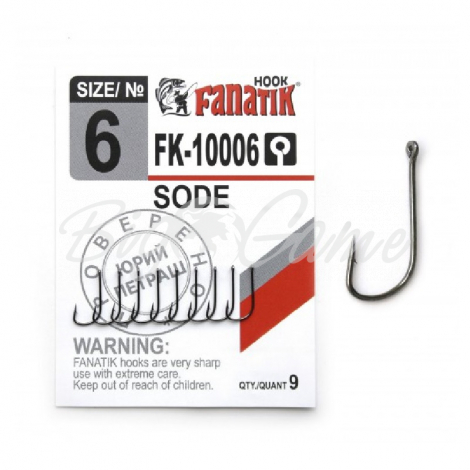 Крючок одинарный FANATIK FK-10006 Sode № 6 (9 шт.) фото 1