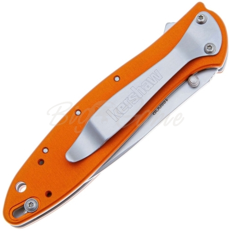 Нож складной KERSHAW Leek 14C28N Sandvik рукоять Алюминий цв. Оранжевый фото 2