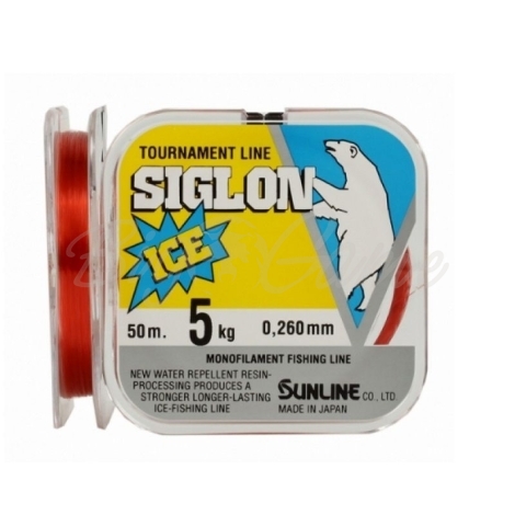 Леска SUNLINE Siglon Ice Fishing 50 м цв. красный 0,31 мм фото 1