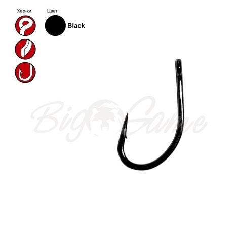 Крючок карповый GAMAKATSU G-CARP SUPER LW MB4 (10 шт.) № 2 black фото 1