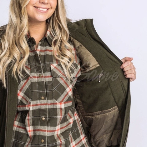 Толстовка PINEWOOD WS Harriette Padded Fleece Jacket цвет Green / Suede Brown фото 4