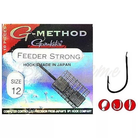 Крючок одинарный GAMAKATSU G-Method Feeder Strong B № 12 (10 шт.) фото 1