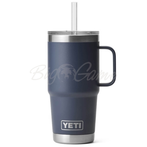 Термокружка YETI Rambler Straw Mug 710 цвет Navy фото 1