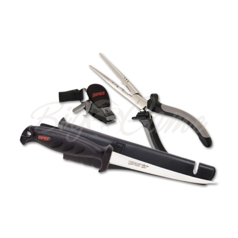 Набор инструментов RAPALA Комбо-набор 8 (плоскогубцы (16 см), фил. нож Falcon c ножнами, кусачки) фото 1