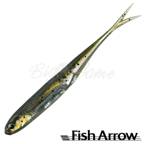Слаг FISH ARROW Flash J Split 4" (5 шт.) цв. #02 WM/SILVER фото 1