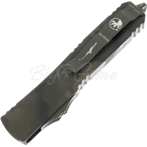 Нож автоматический MICROTECH Ultratech S/E Bohler M390, рукоять алюминий цв. Зеленый фото 4