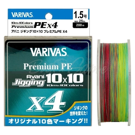 Плетенка VARIVAS Avani Jigging 10x10 Premium PE x4 New 200 м цв. Многоцветный # 1.5 фото 1