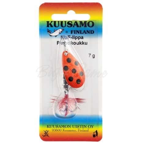 Блесна вращающаяся KUUSAMO Kuf-Lippa 40/7 (с опереньем) код цв. FR/BL-C фото 2