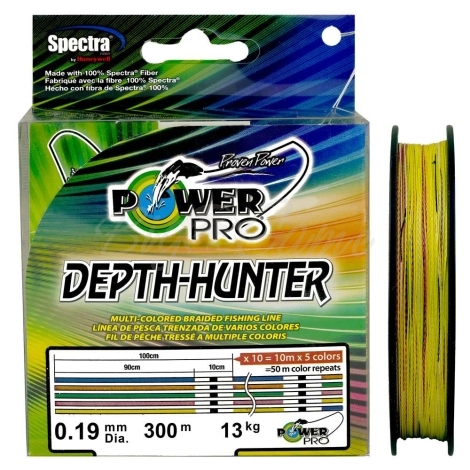 Плетенка POWER PRO Depth Hunter 300 м цв. разноцветный 0,19 мм фото 1