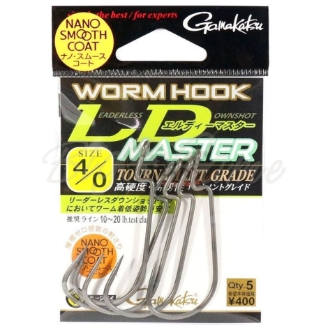 Крючок офсетный GAMAKATSU Worm Hook LD Master NSC № 3/0 (5 шт.) фото 1