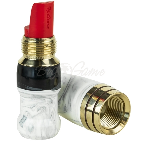 Манок на белолобого гуся D.E.D CUSTOM CALLS Зов вдовы Call of widow Ringing Kick (делрин) цв. Белый со светло-серыми разводами фото 4