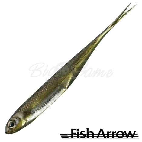 Слаг FISH ARROW Flash J Split 4" (5 шт.) цв. #06 (Kosan Ayu/Silver) фото 1