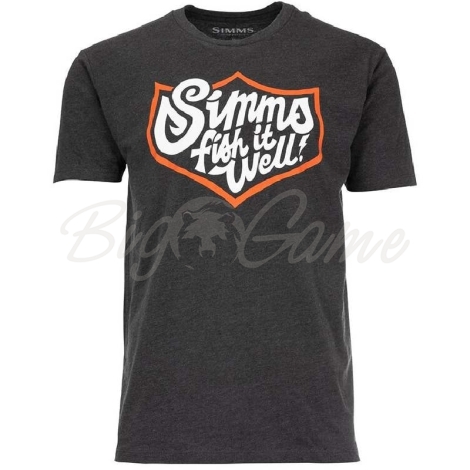 Футболка SIMMS Fish It Well Badge T-Shirt цвет Charcoal Heather фото 1