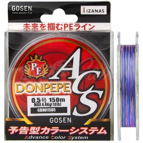 Плетенка GOSEN 4PE Donpepe ACS 150 м цв. Красный № 0,4 фото 1