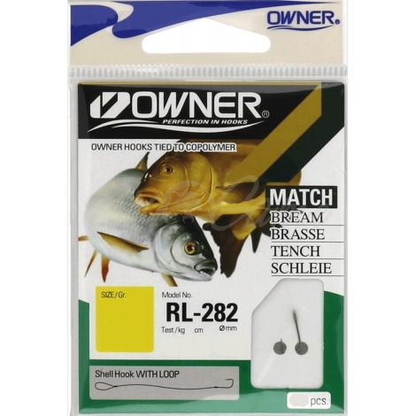 Крючок одинарный с поводком OWNER RL-282№ 14 (10 шт.) фото 1