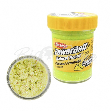 Паста BERKLEY PowerBait Natural Scent Glitter TroutBait аттр. Сыр цв. Светло-зеленый фото 1