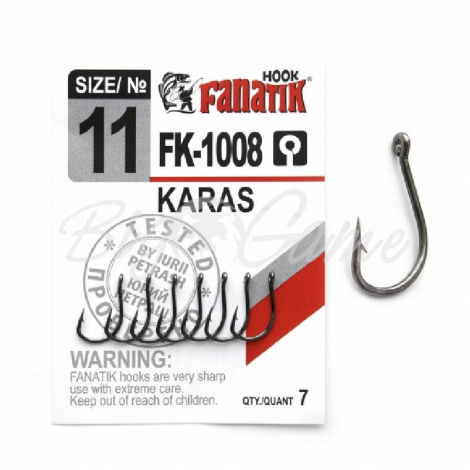 Крючок одинарный FANATIK FK-1008 Karas № 11 (7 шт.) фото 1