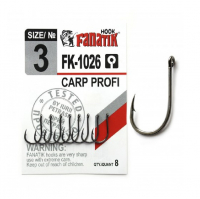 Крючок одинарный FANATIK FK-1026 Carp Profi № 3 (8 шт.)