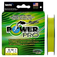 Плетенка POWER PRO Hi-Vis Yellow 0,10, 135 м, цв. желтый