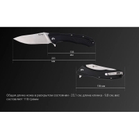 Нож складной RUIKE Knife D198-PB цв. Черный превью 10