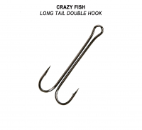 Крючок двойной CRAZY FISH Long Tail Double Hook № 8 (5 шт.)