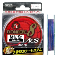 Плетенка GOSEN 8PE Donpepe ACS 150 м цв. Красный № 1,5