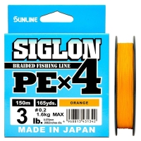 Плетенка SUNLINE Siglon PEx4 150 м цв. оранжевый 0,076 мм