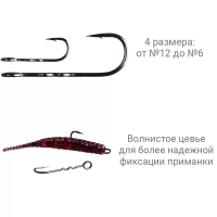 Крючок одинарный CRAZY FISH Round Bent Fixative Shank №6 (10 шт.) превью 2