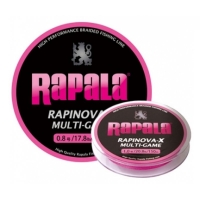 Плетенка RAPALA Rapinova-X Multi Game цв. розовый 100 м 0,08 мм