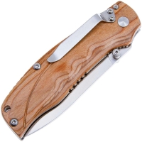 Нож складной полуавтоматический BOKER Pakka Hunter сталь 440B рукоять Дерево цв. Коричневый превью 2