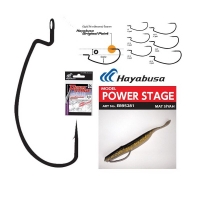 Крючок офсетный HAYABUSA Power Stage № 1/0 цв. черный матовый (11 шт.)