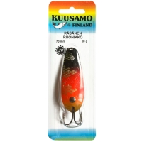 Блесна колеблющаяся KUUSAMO Rasanen незацепляйка 70/10 код цв. G/BL/FR/FYe-C, UV превью 3