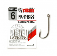 Крючок одинарный FANATIK FK-1118 Gardon/ Плотва № 6 (8 шт.)