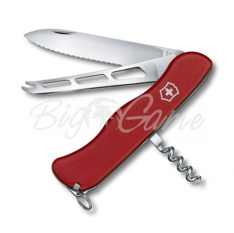 Нож VICTORINOX Cheese Knife 111мм 6 функций цв. красный фото 1