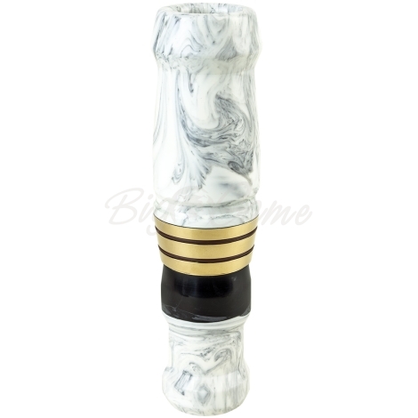 Манок на белолобого гуся D.E.D CUSTOM CALLS Зов вдовы Call of widow Ringing Kick (делрин) цв. Белый со светло-серыми разводами фото 1