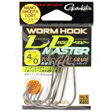 Крючок офсетный GAMAKATSU Worm Hook LD Master NSC № 1/0 (6 шт.) фото 1