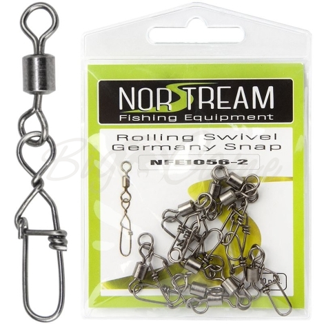 Вертлюг с карабином NORSTREAM Rolling swivel Germany snap (10 шт.) № 2 фото 1