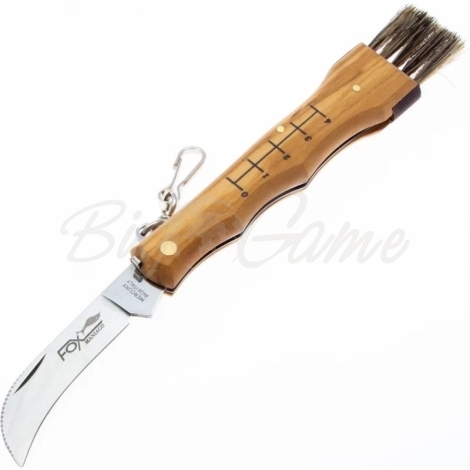 Нож складной полуавтоматический FOX KNIVES Mushrooms Knife сталь 420C рукоять Дерево цв. Коричневый фото 1