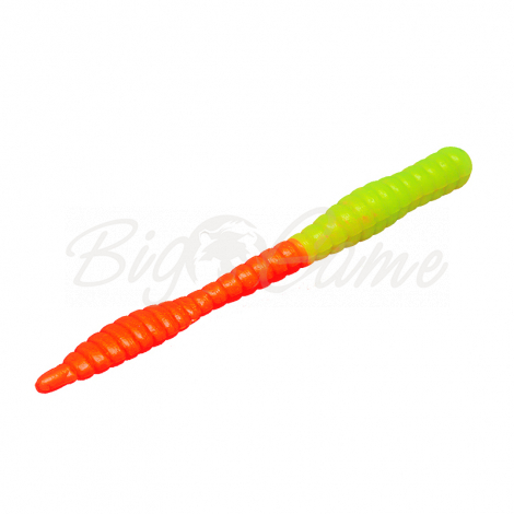 Червь SOOREX PRO Worm запах сыр 80 мм (6 шт.) цв. 311 Chartreuse/Orange фото 1