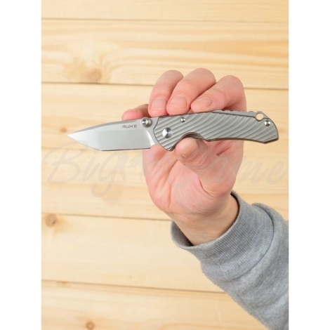 Нож складной RUIKE Knife M671-TZ цв. Серый фото 4