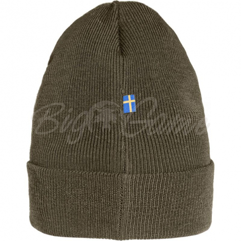 Шапка FJALLRAVEN Classic Knit Hat цв. 633 Dark Olive фото 4