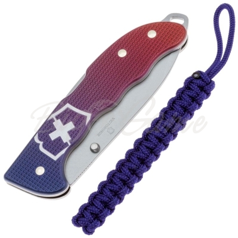 Нож складной полуавтоматический VICTORINOX Evoke Alox 0.9411.D221 Нержавеющая сталь рукоять Алюминий цв. Синий / Красный фото 2