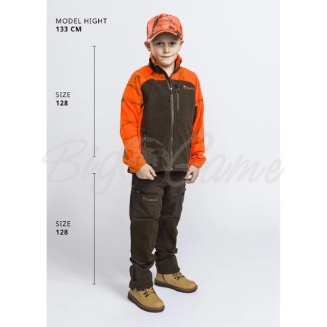 Толстовка PINEWOOD Kid Oviken Fleece Jacket цвет AP Blaze / Hunting Green фото 2