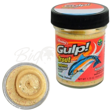 Паста форелевая BERKLEY PowerBait Gulp! Trout Dough Чеснок цв. Chunky Chartreuse фото 1